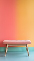 Bedroom bench isolated on colorful background