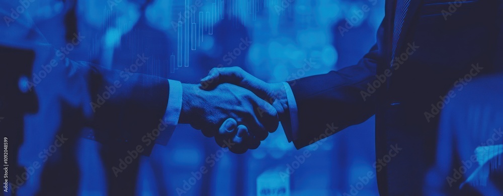 Aufkleber a close-up of two hands shaking, symbolizing partnership and collaboration in a digital context.