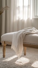 Bedroom bench isolated on cute background
