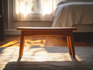 Bedroom bench isolated on cute background