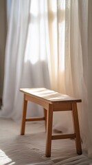 Bedroom bench isolated on cute background