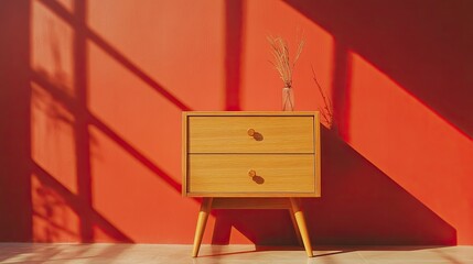 Bedside cabinet isolated on abstract background