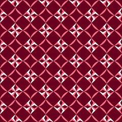 Fototapeta premium Seamless pattern with geometric motifs in three colors, pink tones