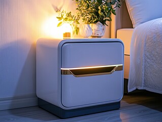 Bedside cabinet isolated on abstract background