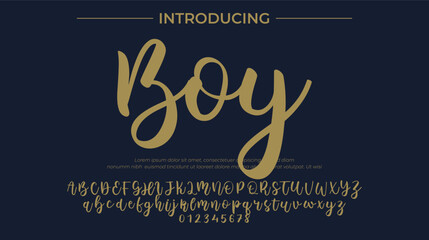 Boy Font Stylish brush painted an uppercase vector letters, alphabet, typeface