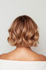 Fototapeta premium A woman with a short, curly brown hair