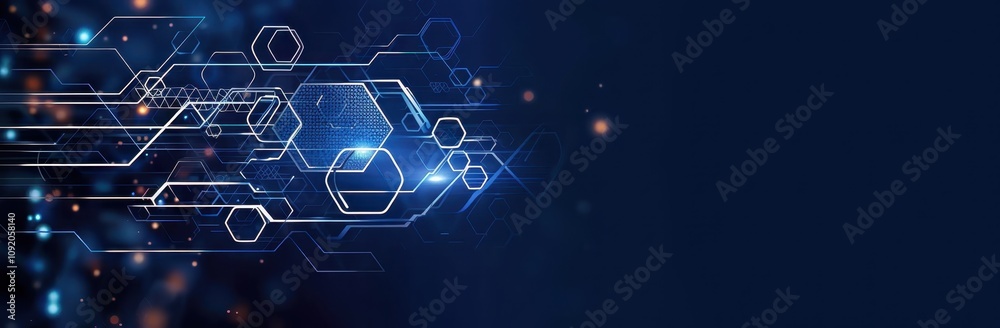 Poster abstract digital network hexagon technology design
