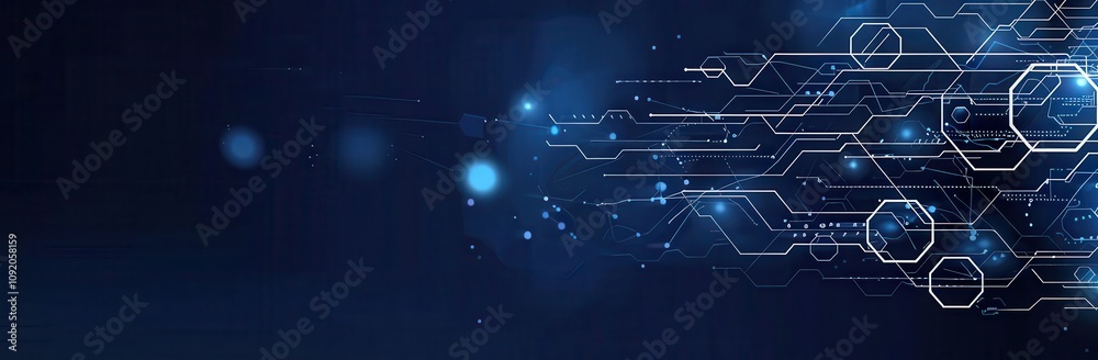 Poster abstract digital network hexagon technology design