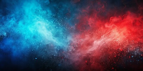 Fototapeta premium Abstract Background with Vivid Blue and Red Color Splashes on Black Canvas