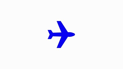 Obraz premium Airplane icon animation white background 