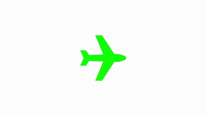 Obraz premium Airplane icon animation white background 