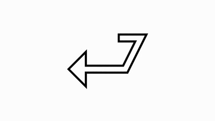 The road curves to the left arrow animation on black background.