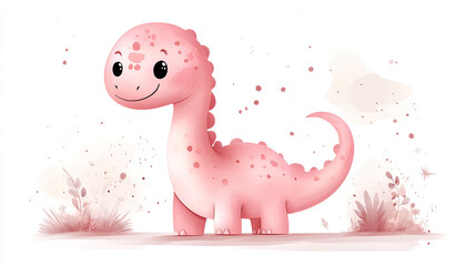 Obraz premium baby cute dinosaur on white background