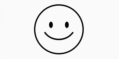 Fototapeta premium Simple smiley face illustration conveying happiness and positivity
