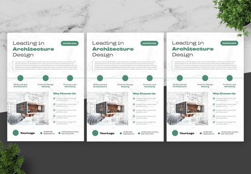 Green And Black Architecture Flyer