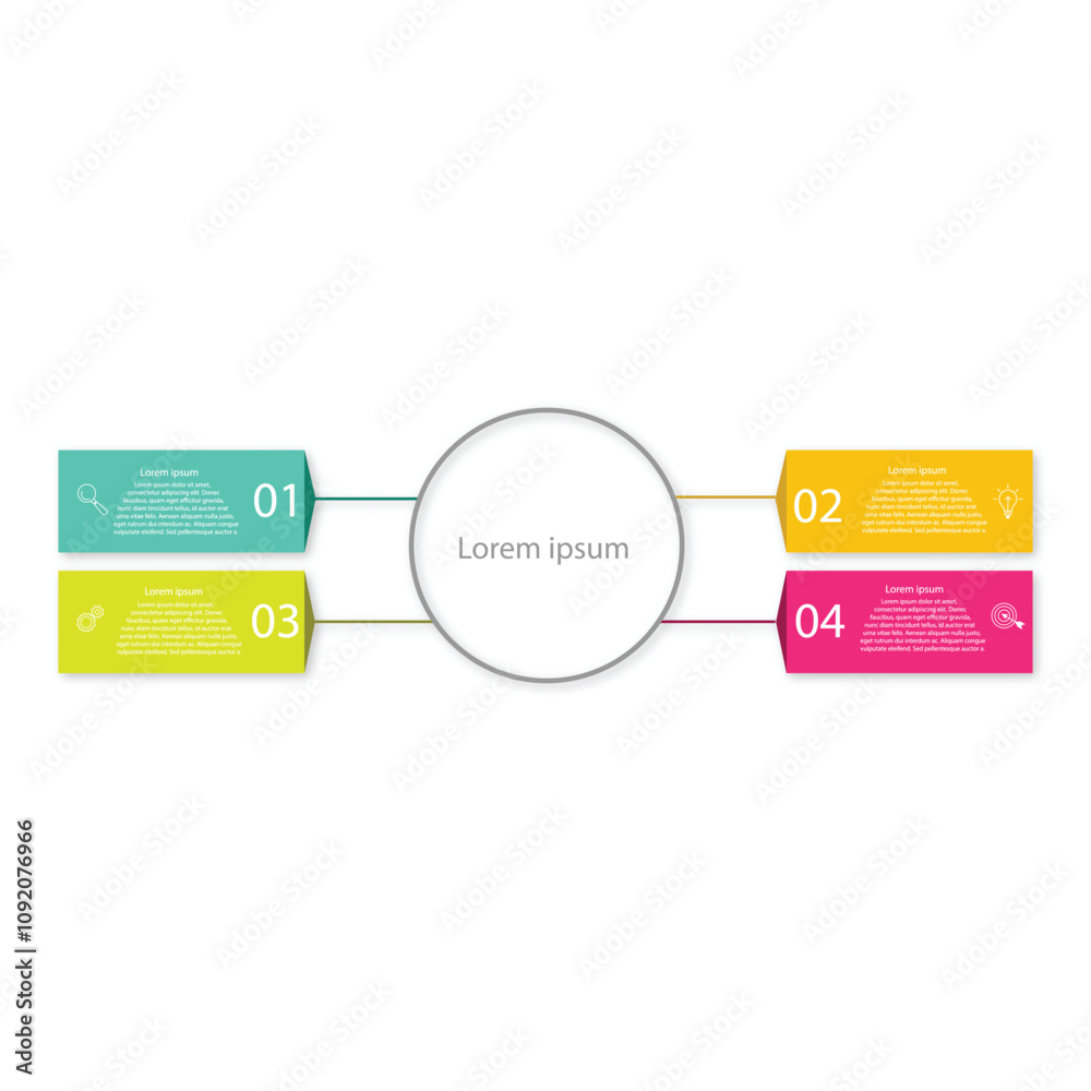 Wall mural infographic template vector with colorful