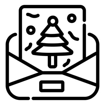 christmas tree card in envelope clip art preview
