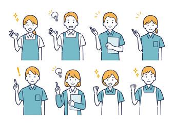 介護士のイラストセット