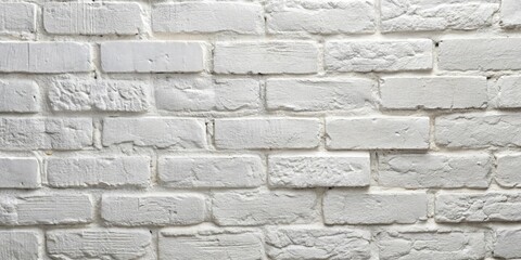 A Close-Up View of a White Brick Wall, Featuring the Smooth, Distinctive Texture of the Bricks and Mortar