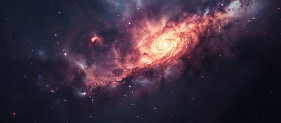 Fototapeta premium Cosmic Dance: A Spiral Galaxy in the Vastness of Space