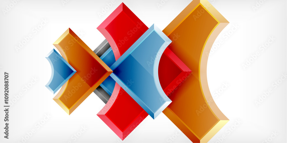 Poster Geometric design abstract background - circles and triangles