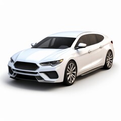 Naklejka premium Modern White Station Wagon - A Stylish New Choice for Travel