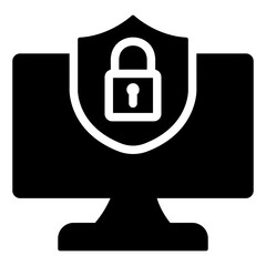 Obraz premium cyber security Solid icon