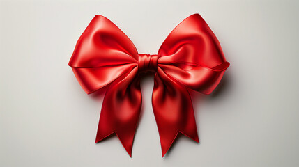 Fototapeta premium realistic red bow on a white background