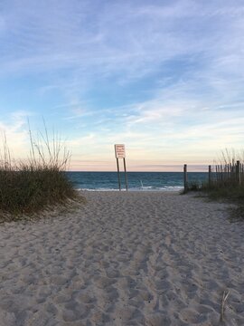 Beach Access Path at Sunset