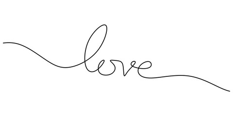 Obraz premium Love symbolized by a heart in one line writing. Illustrating the power of love and communication.