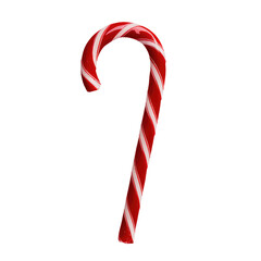 Christmas candy cane stick with transparent background.