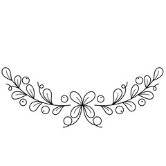 Christmas holly border outline illustration