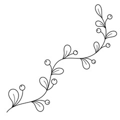 Christmas holly border outline illustration