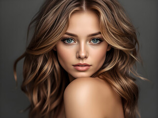 Naklejka premium portrait of a woman with hair