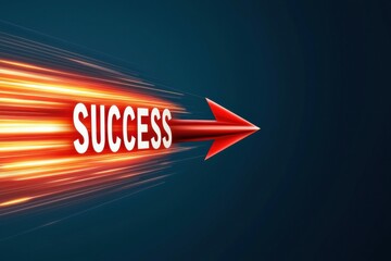 Business plan of market execution concept. Dynamic success arrow with motion effects