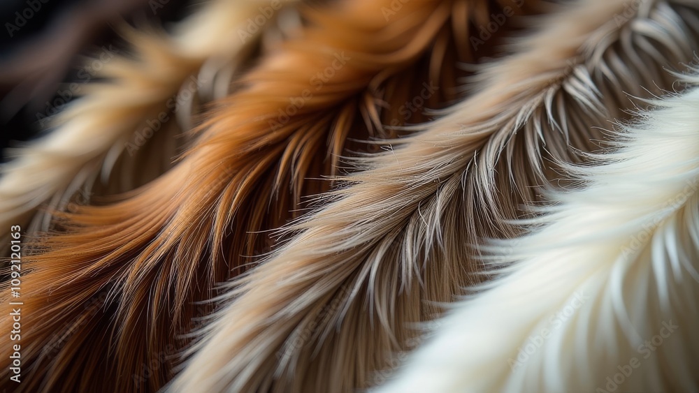 Poster a row of fur coats with different colors and textures