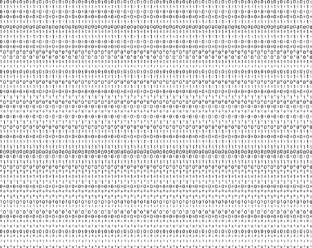 Stream binary code zero one abstract matrix white background with binary computer code. Binary code matrix. Binary code, encryption element.
