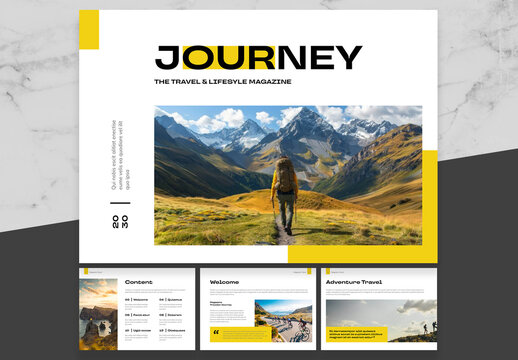 Yellow And Black Travel Magazine 