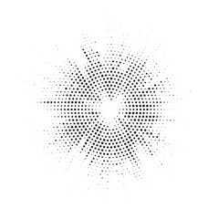 Halftone circle frame background set. Round border Icon using halftone random circle. Grunge circular stain. Vector illustration.