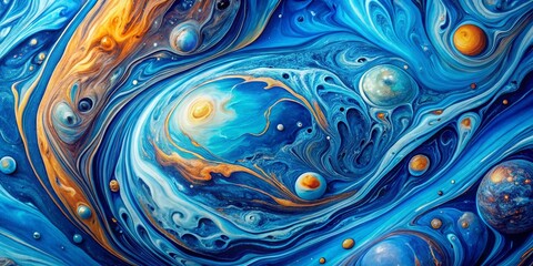 Colorful Blue Marble Pattern - Abstract Textured Background for Design Projects