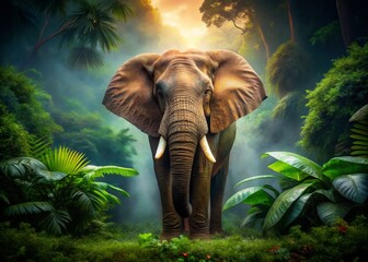 Fototapeta premium Elephant Parade: Majestic Elephants in Their Natural Habitat for Wildlife Photography