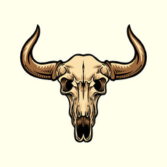 buffalo skull vector illustration