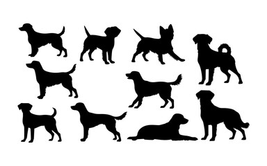 Fototapeta premium vector collection of dog animal silhouette illustrations