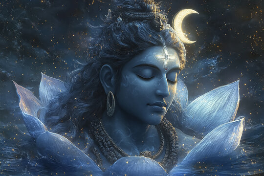 Hindu God Shiva in cosmic world