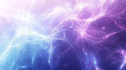 Abstract Cosmic Nebula: Glowing Filaments Dance Across Purple and Blue Hues, Creating a Mesmerizing Display of Light and Color