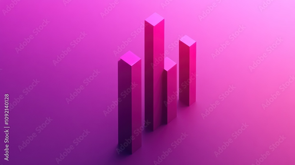 Poster abstract graphic featuring vertical bars against a gradient background.