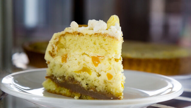 portion of chaja cake, typical dessert of Argentina and Uruguay
