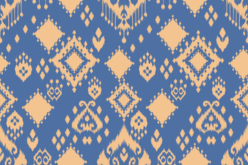 Abstract ethnic ikat pattern traditional Design for background, carpet, wallpaper, clothing, wrapping, Batik, fabric, Vector illustration. embroidery style.