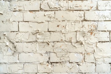 Obraz premium White brick wall with peeling paint. Perfect for backgrounds, textures, and design projects.