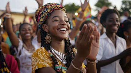 Wide-angle shot of a crowd of young adults in traditional attire at a public ceremony, celebrating Coming of Age Day with joy and unity in a festive outdoor